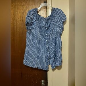 Blue Striped Women's Top